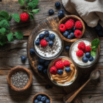 High protein yogurt snacks in glass jars