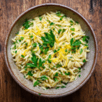 rice shaped pasta in bowl