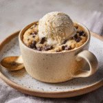 chocolate chip mug cake recipe card layout