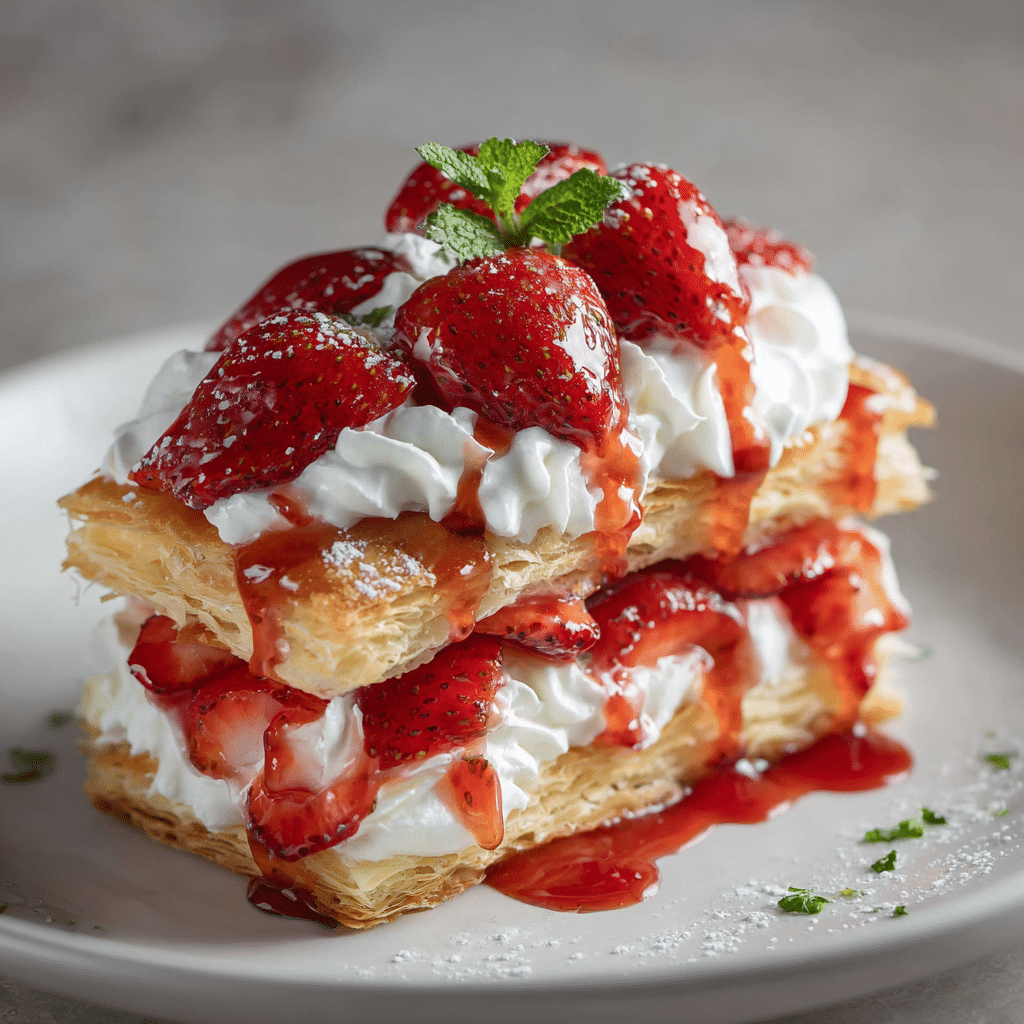 Served strawberry pastry puff recipe